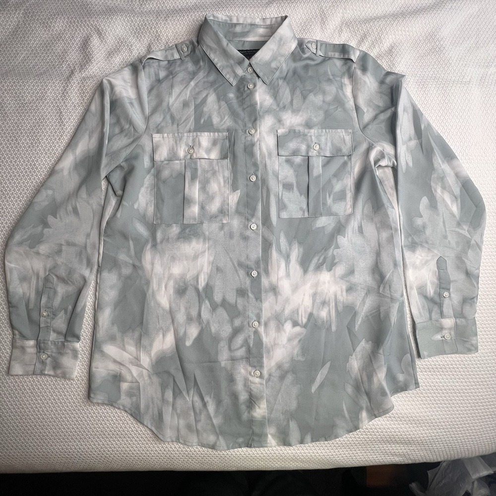 Banana Republic Women's Size Large Tie-Dye Button-Up Shirt Dual Chest Pockets